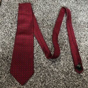Lauren by Ralph Lauren Red/Blue Dot Neck Tie 100% Silk